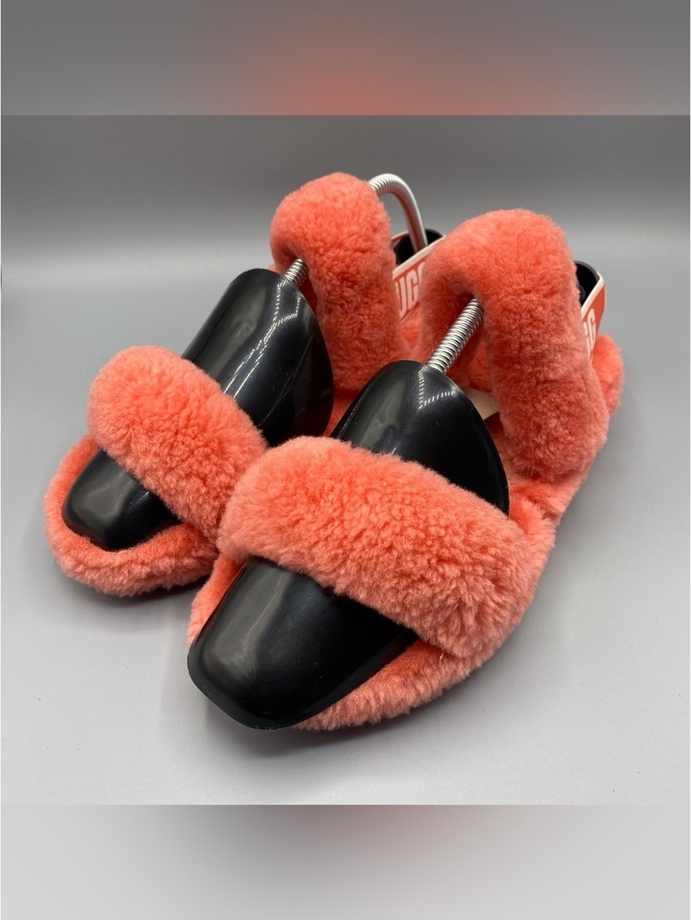 UGG Coral Sheepskin Fluff Slide Sandals - Picture 4 of 4